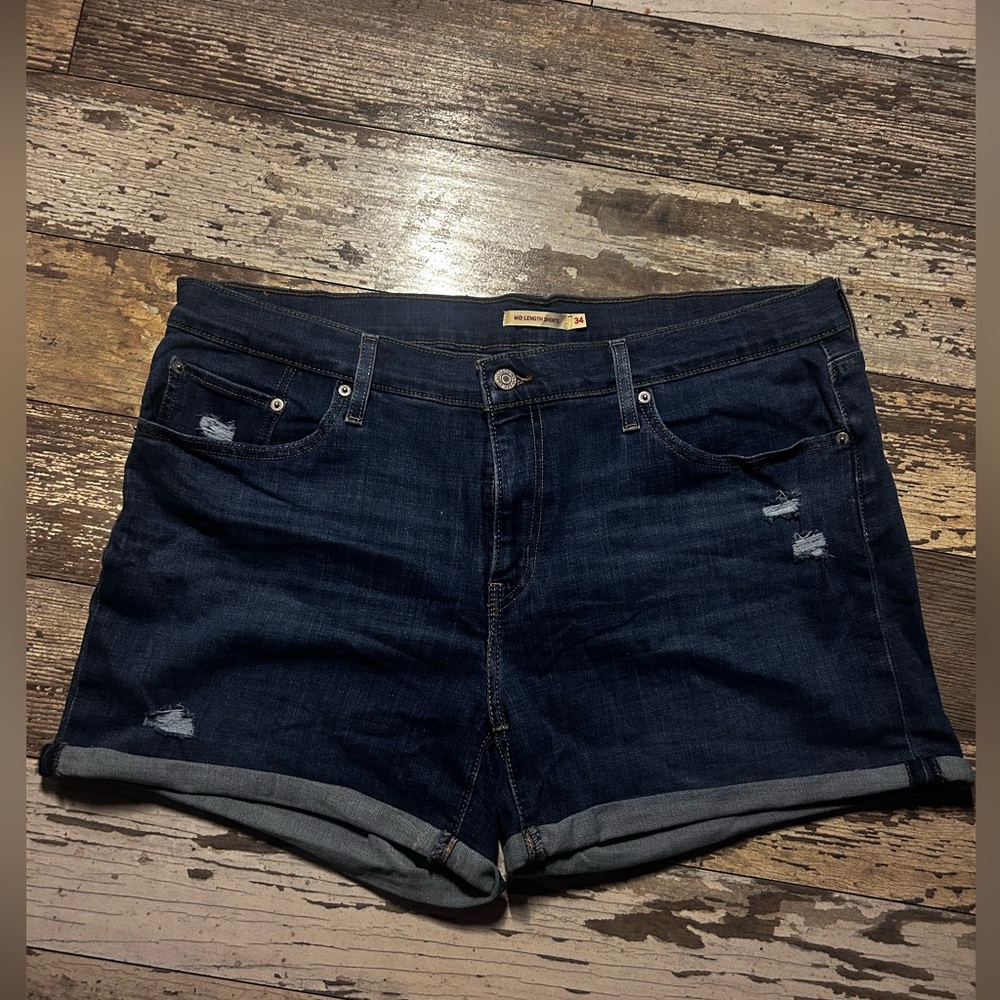 Dark Blue Denim Women's Shorts